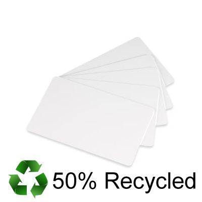 Box of 500 white recycled PVC CR80 ID cards