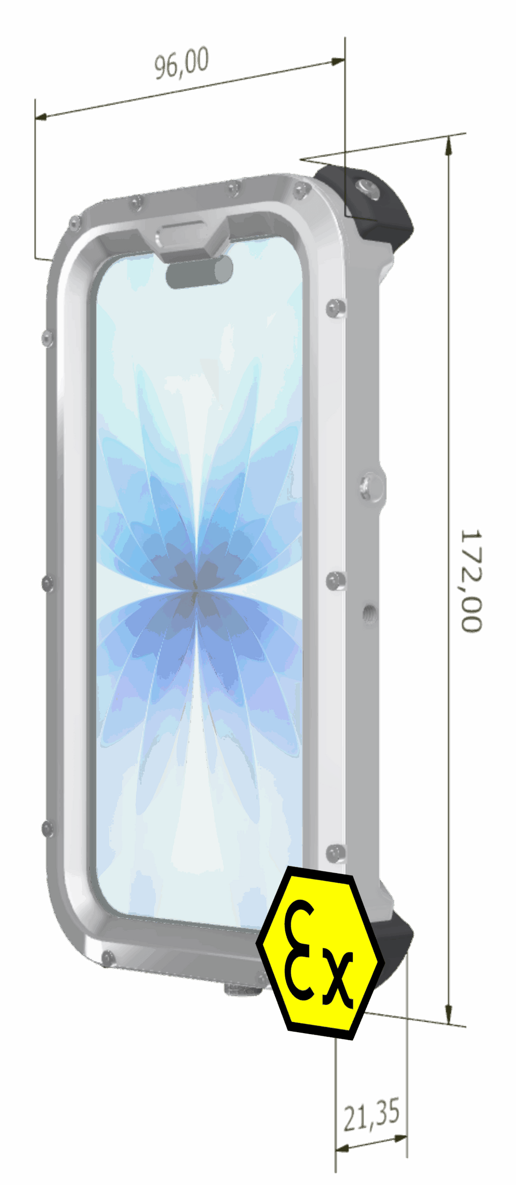 Atexxo explosion-proof iPhone 17, rear view