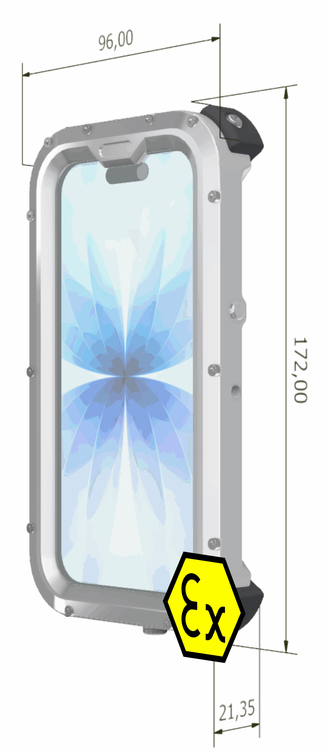 Atexxo explosion-proof iPhone 17, rear view